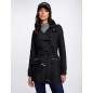 Trench Cintré Ceinturé à Capuche Noir – Morgan Trench Cintré Ceinturé à Capuche Noir – Morgan
