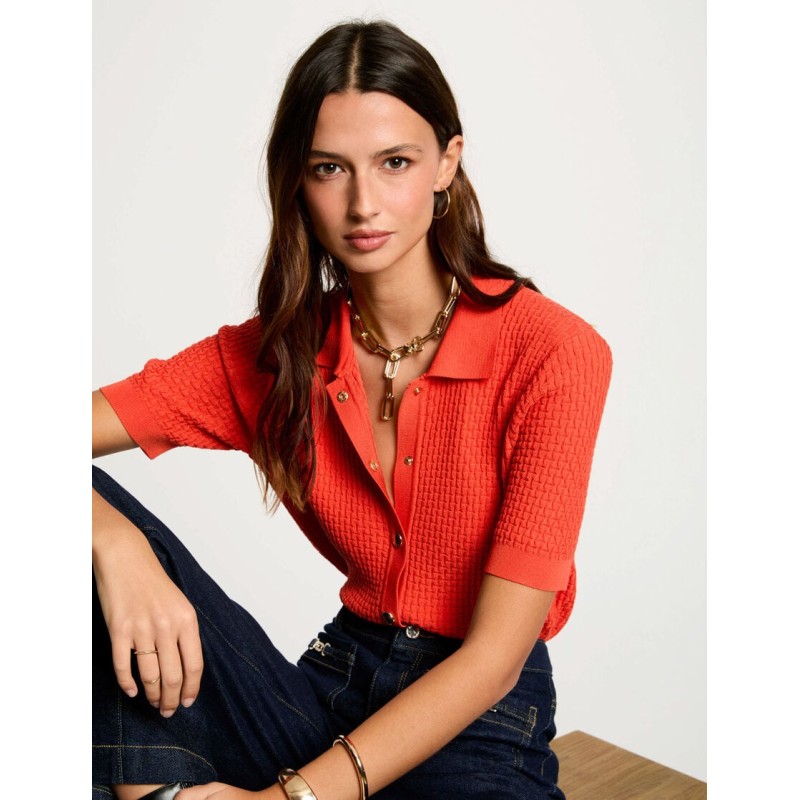Gilet Orange Manches Courtes – Morgan Gilet Orange Manches Courtes – Morgan