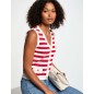 Gilet Sans Manches Rayé Blanc – Morgan Gilet Sans Manches Rayé Blanc – Morgan