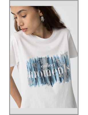 Tee-shirt Blanc imprimé Bleu – Tiffosi