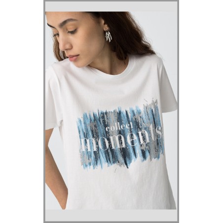 Tee-shirt Blanc imprimé Bleu – Tiffosi