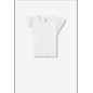 Tee-shirt Blanc Manches fintions travaillées Tee-shirt Blanc Manches fintions travaillées