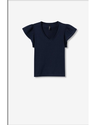 Tee-shirt Blanc Manches Détails – Tiffosi | Le basique chic revisité