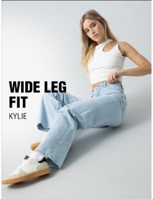 Jean Wide Leg Fit Stone