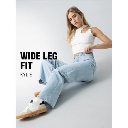 Jean Wide Leg Fit Stone