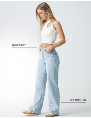 Jean Wide Leg Fit Stone