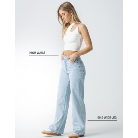 Jean Wide Leg Fit Stone