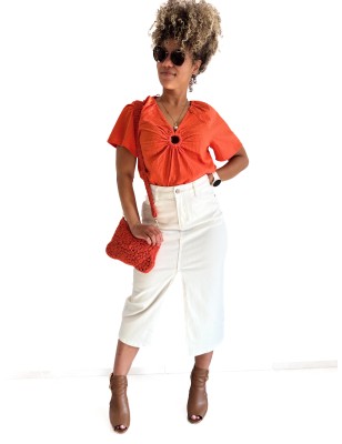Blouse Orange – C’est Beau la Vie ! – Collection Été 2025