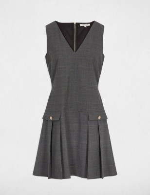 robe chasuble ajustée gris moyen femme