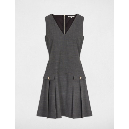 robe chasuble ajustée gris moyen femme