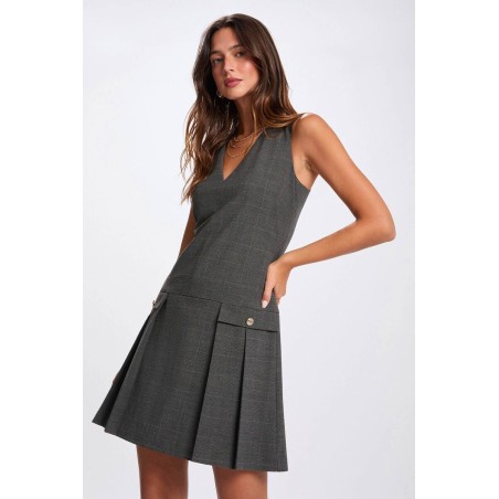 robe chasuble ajustée gris moyen femme