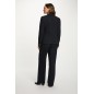 blazer droit à rayures bleu marine femme