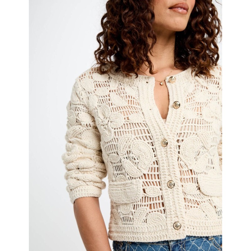 Gilet manches longues ivoire femme Gilet manches longues ivoire femme