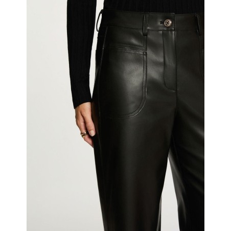 PANTALON LARGE TAILLE HAUTE NOIR FEMME