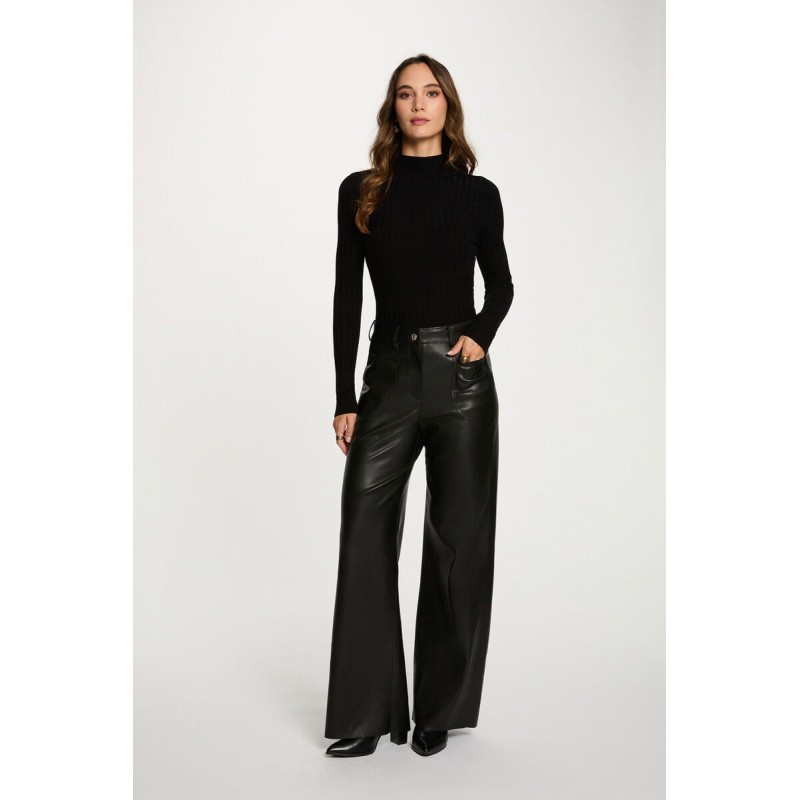 PANTALON LARGE TAILLE HAUTE NOIR FEMME PANTALON LARGE TAILLE HAUTE NOIR FEMME