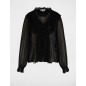 Chemise fluide col v noir femme Chemise fluide col v noir femme