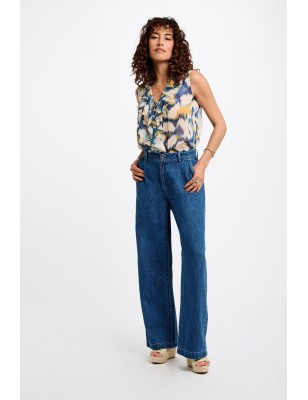 Jeans large taille hautes Denis stone femme