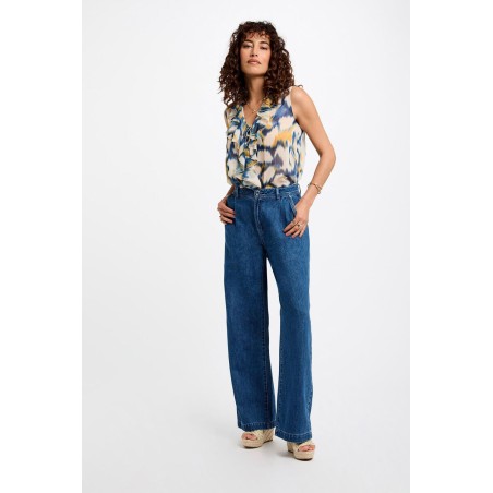 Jeans large taille hautes Denis stone femme