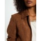 blouson suédine marron cognac femme