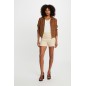 blouson suédine marron cognac femme