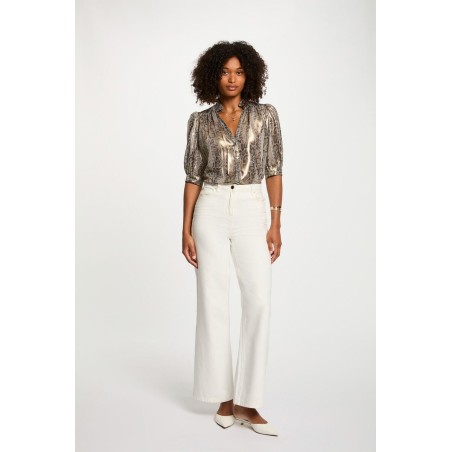 Chemise ajustée  manches bouffantes femme