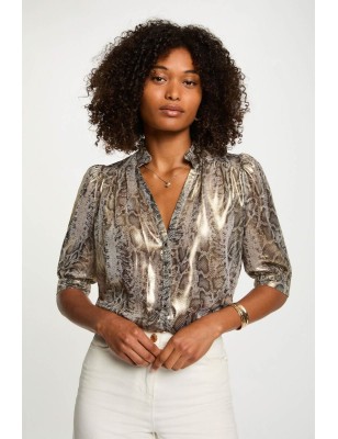 Chemise ajustée  manches bouffantes femme