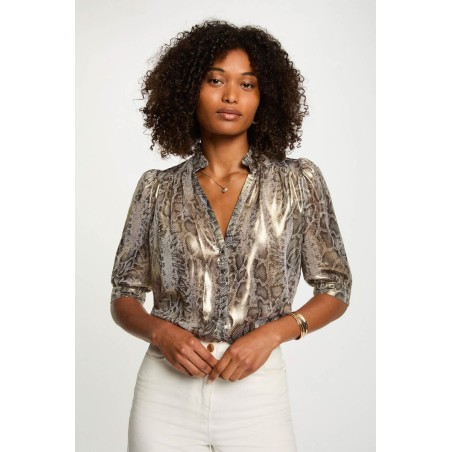 Chemise ajustée  manches bouffantes femme