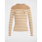 Pull manches longues à rayures cames femme