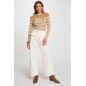 Pull manches longues à rayures cames femme
