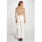 Pull manches longues à rayures cames femme