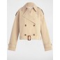 Trench court ceinturé beige femme