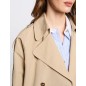 Trench court ceinturé beige femme