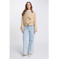 Trench court ceinturé beige femme