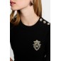 Pull col rond noir