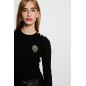Pull col rond noir