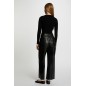 Pull col rond noir