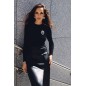 Pull col rond noir