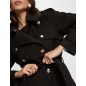 Trench long ceinturé noir femme Trench long ceinturé noir femme