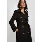 Trench long ceinturé noir femme Trench long ceinturé noir femme