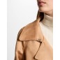 Trenchlong suédine marron clair femme