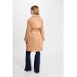 Trenchlong suédine marron clair femme