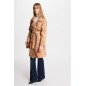 Trenchlong suédine marron clair femme