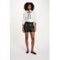 Chemise fluide col claudine blanc femme Chemise fluide col claudine blanc femme