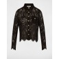Chemise courte dentelle noir femme