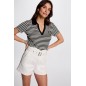T-shirt manches courtes noir et blan femme T-shirt manches courtes noir et blan femme
