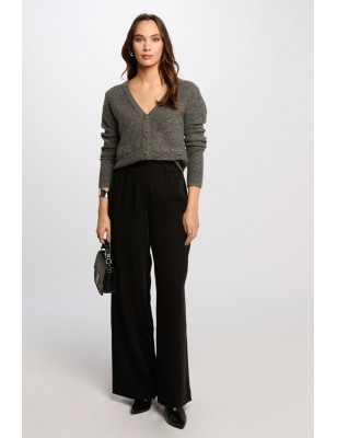 Pantalon large noir fluide