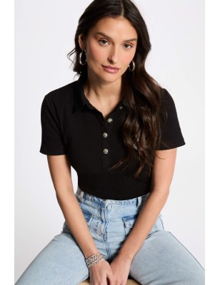 T-shirt manches courtes noir femme