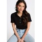 T-shirt manches courtes noir femme