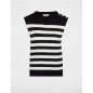 Pull sans manches rayé noir femme