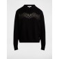 Pull col rond noir femme